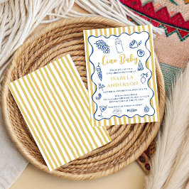 Invitación Funky Ciao Baby Hand Drawn Italian Baby Shower 