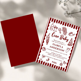 Invitación Funky Ciao Baby Hand Drawn Italian Baby Shower 