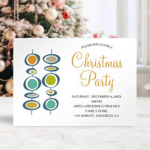 Invitación Funky Circles Mid Century Navidades Holidays