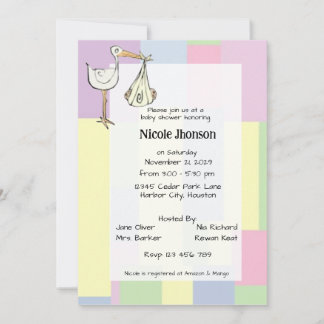 Invitación Funky Cubism StarkDelivery Handwritten Baby Shower