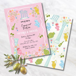 Invitación Funky despojado del Fiesta mediterráneo griego ita