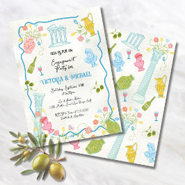 Invitación Funky despojado del Fiesta mediterráneo griego ita