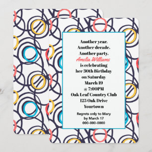Invitación Funky Doodles 30.º Fiesta de cumpleaños
