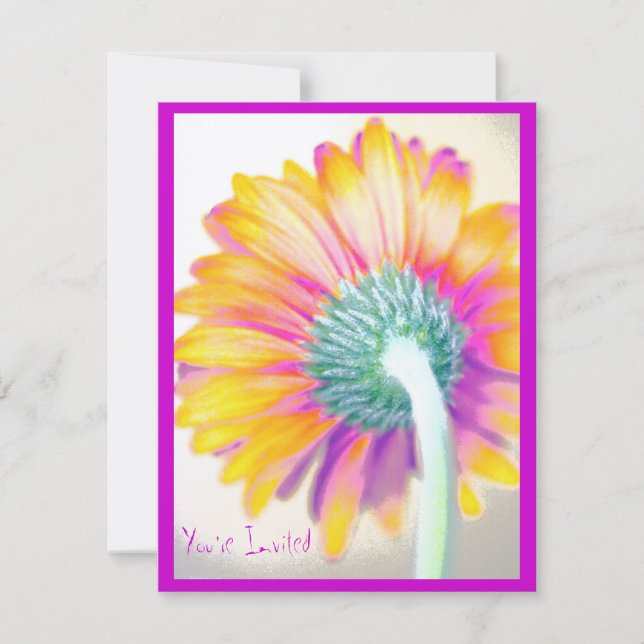 Invitación Funky Gerbera (Anverso)