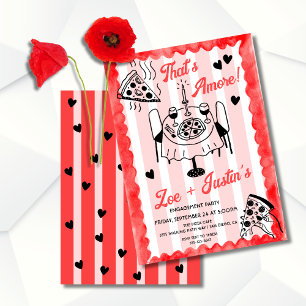 Invitación Funky Hand dibujó Pizza Engagement Party