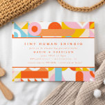 Invitación Funky Naranja moderno Tiny Human Shindig Baby Show<br><div class="desc">Una Naranja moderna y divertida,  Pequeña Invitación Humana Brillante en Baby Shower. Perfecto para las modernas duchas neutras de género.</div>