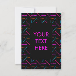 Invitación Funky Neon Zigzag Pattern 90s Style