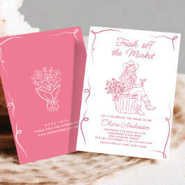 Invitación Funky recién salido de la ducha de novia del merca