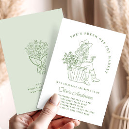 Invitación Funky recién salido de la ducha de novia del merca