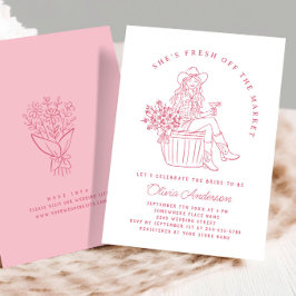 Invitación Funky recién salido de la ducha de novia del merca