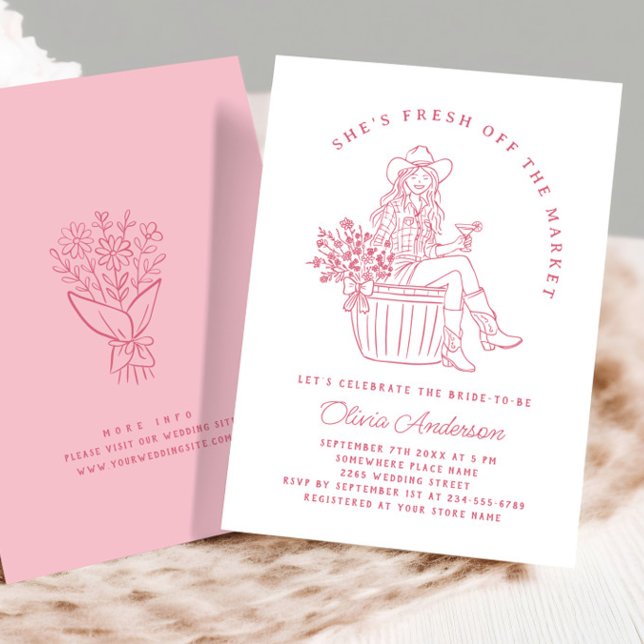 Invitación Funky recién salido de la ducha de novia del merca (Subido por el creador)