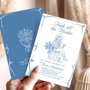 Invitación Funky recién salido de la ducha de novia del merca