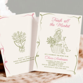 Invitación Funky recién salido de la ducha de novia del merca