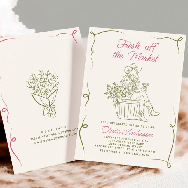 Invitación Funky recién salido de la ducha de novia del merca (Subido por el creador)