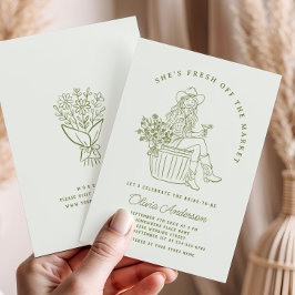 Invitación Funky recién salido de la ducha de novia del merca