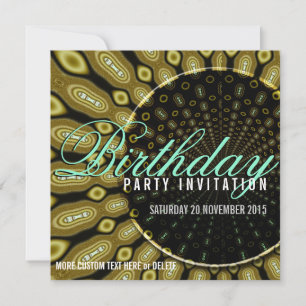 Invitación Funky Solar Sunflower Olive Green + Mint Fiesta