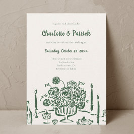 Invitación Funky Whimsical Green Boda