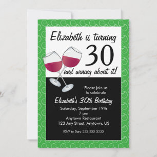 Invitación Funny 30.º Fiesta de Vino de Cumpleaños
