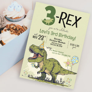 Invitación Funny 3-Rex Personalizado de dinosaurios Fiesta de