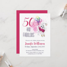 Funny 50 y Fabulous Pink