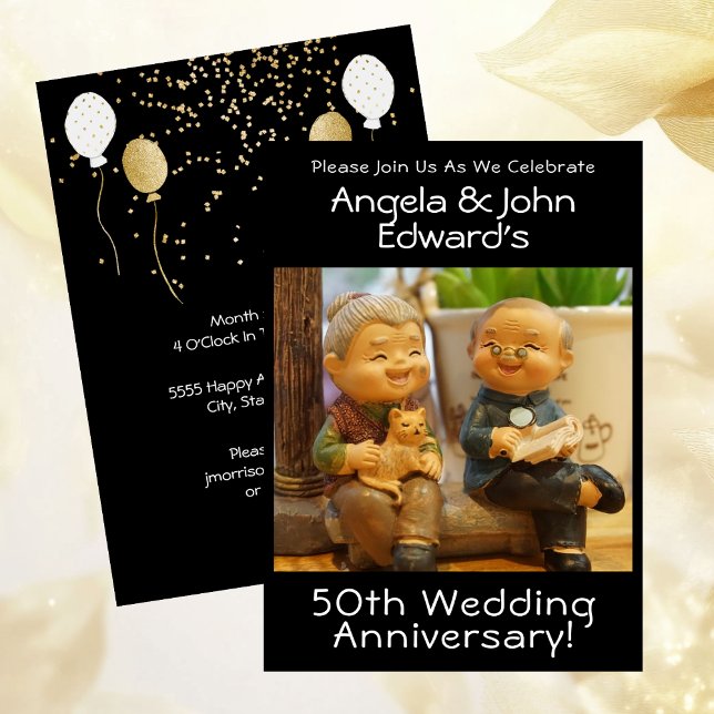 Invitación Funny 50th Wedding Anniversary with Couple's Names (Funny 50th Wedding Anniversary with Couple's Names Invitation)