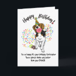 Invitación Funny Beagle Dog Donuts Birthday Card<br><div class="desc">Graciosa Tarjeta De Cumpleaños De Perro Beagle Donuts. ¡Es hora de comer las donuts! Esta graciosa tarjeta de cumpleaños presenta a tu perro de la Beagle Funny favorito, todo adornado en su gorra fiesta, masticando tus donuts de cumpleaños. Espolvorines volando por todas partes, y tu cachorro ya tiene un donut...</div>