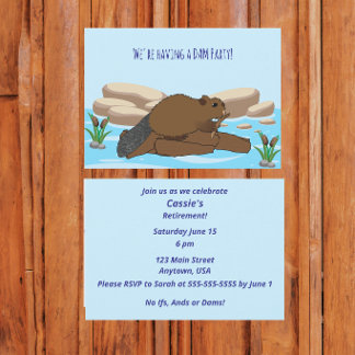 Invitación Funny Beaver Party | “We're having a DAM Party"