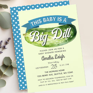 Invitación Funny Big Dill Pickle Boy Baby Shower