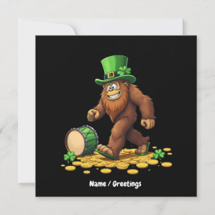 Invitación Funny Bigfoot Sasquatch Shamrock St Patrick's Day