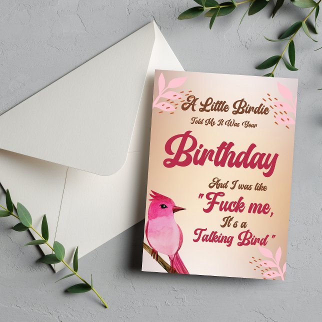 Invitación Funny Birthday Card for Men & Women | Little Birdi (Funny Birthday Card for Men & Women | Little Birdie Told Me)