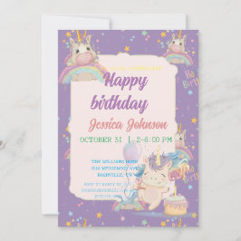 Invitación Funny Birthday Unicorn