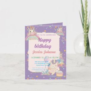 Invitación Funny Birthday Unicorn