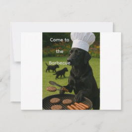 Invitación Funny black Labrador grill chef