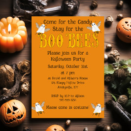 Invitación Funny Boo Bees Halloween Party Invitation
