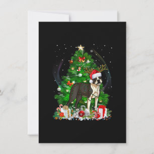 Invitación Funny Boston Terrier Christmas Tree Light Pajama D