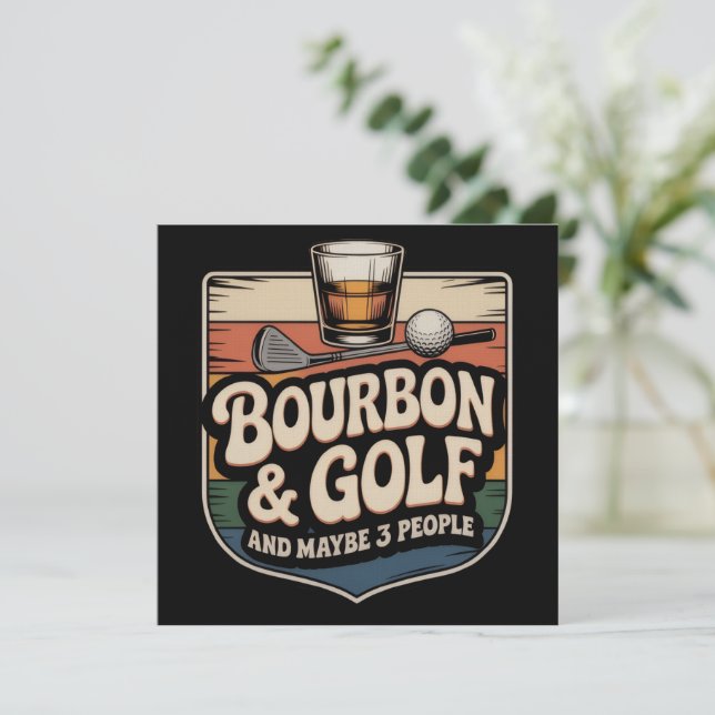 Invitación Funny Bourbon Golf Golfer Dad Gift Vintage (Anverso de pie)