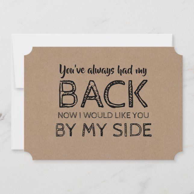 Invitación Funny Bridesmaid o empleada de honor de mi lado (Anverso)