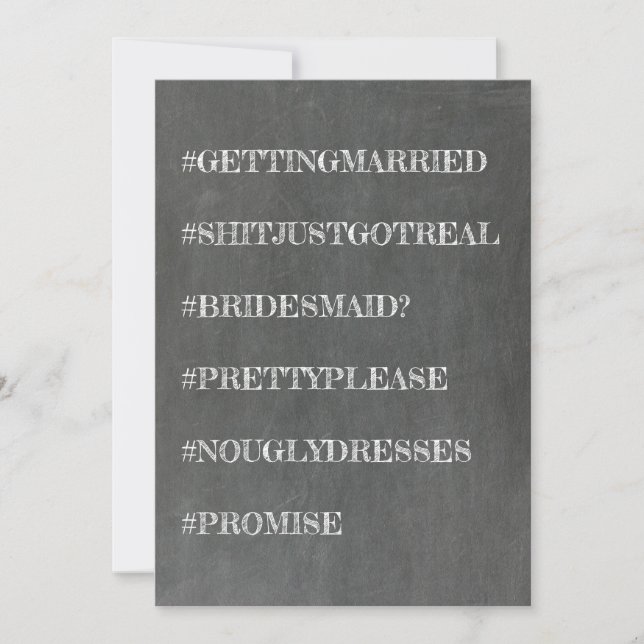 Invitación Funny Bridesmaid / Propuesta de doncella de honor (Anverso)