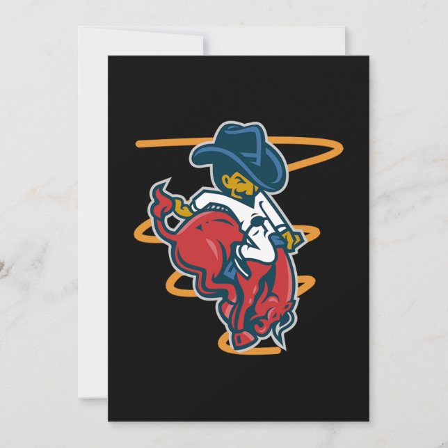 Invitación Funny Bull Rider Country Cowboy Riding Rodeo Gift (Anverso)