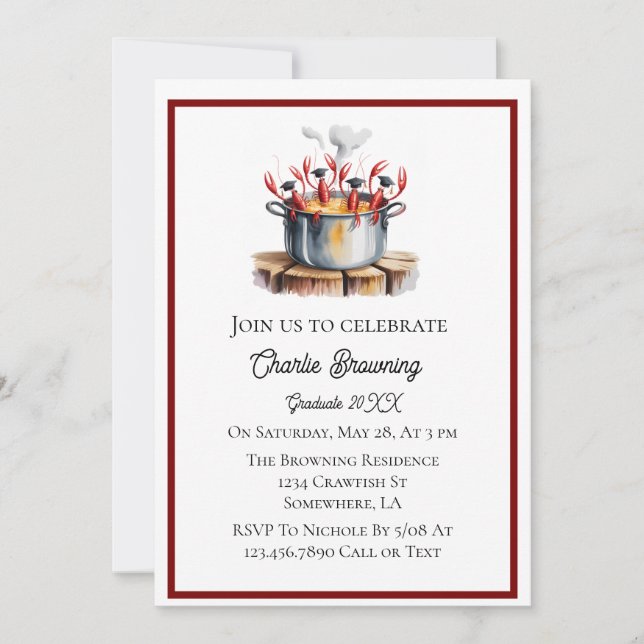 Invitación Funny Cajun Graduation Party (Anverso)