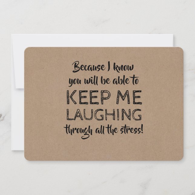 Invitación Funny Calming Bridesmaid Propuesta (Anverso)