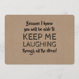 Invitación Funny Calming Bridesmaid Propuesta