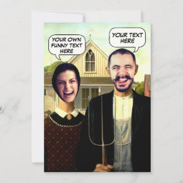 Invitación Funny cara gótica norteamericana Personalizado en 