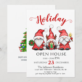 Invitación Funny Casa Abierta de Navidades de Santa Gnomes