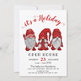 Invitación Funny Casa Abierta de Navidades de Santa Gnomes
