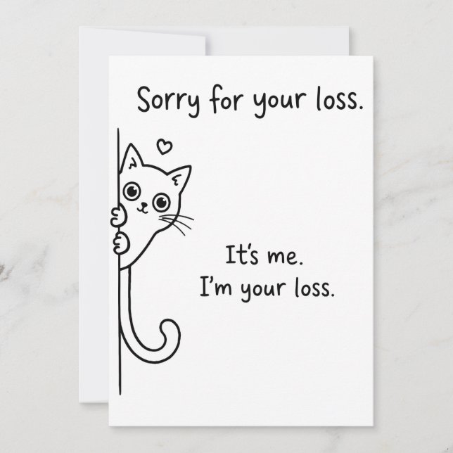 Invitación Funny Cat Loss Card - Snarky Cat Sympathy Humor (Anverso)