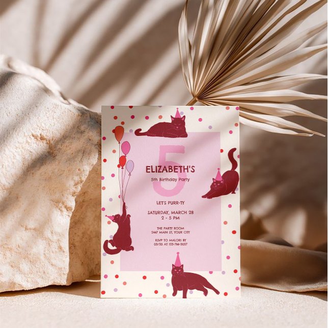 Invitación Funny Cats Purrfect Birthday Party (Subido por el creador)