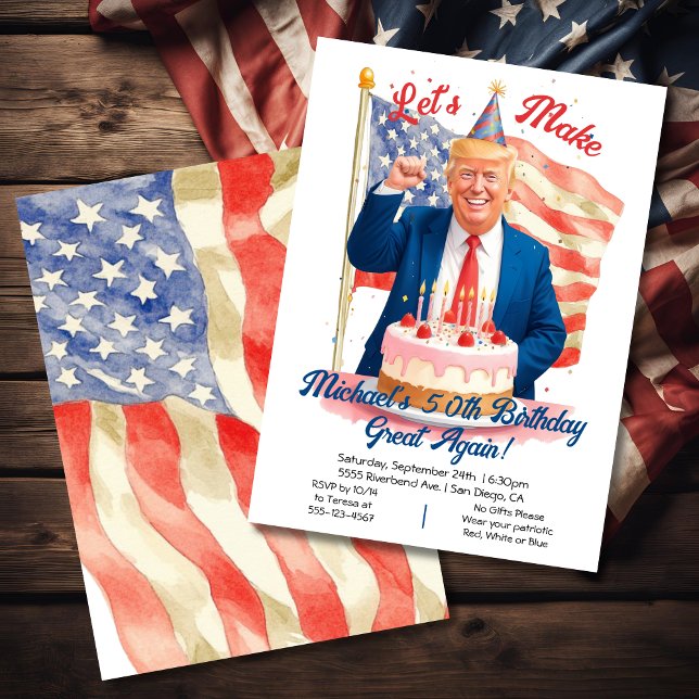 Invitación Funny celebración patriótica del cumpleaños de Tru (Subido por el creador)