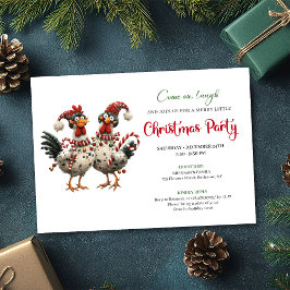 Invitación Funny Chickens Hand Drawn Holiday Celebration Card