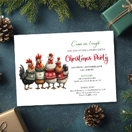 Invitación Funny Chickens Holiday Party Editable Invitation